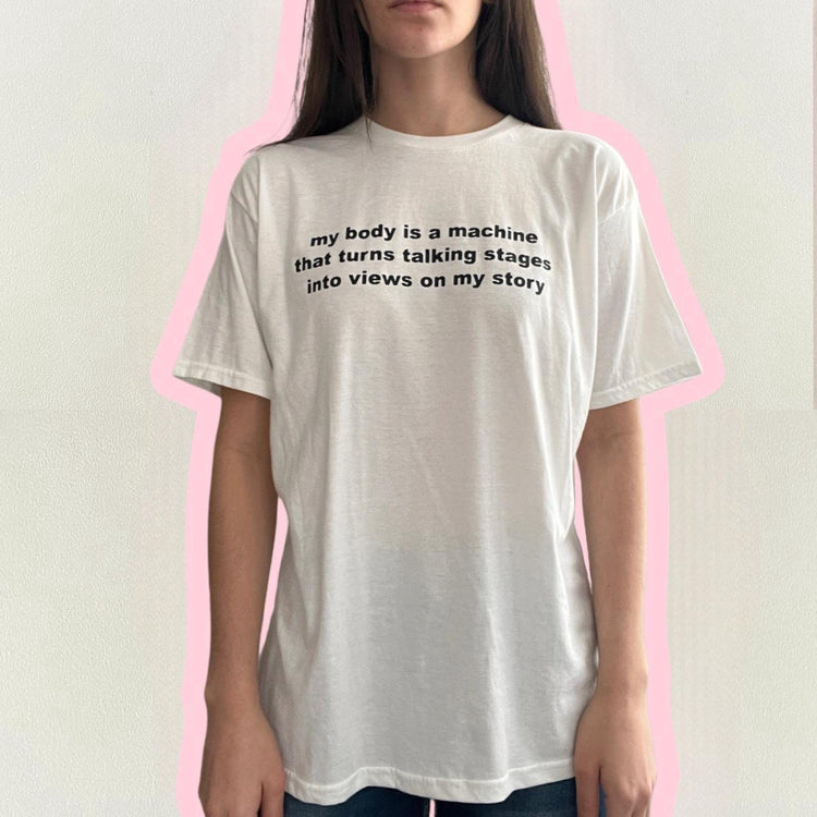 my body is a machine oversized tee - L