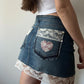 lace trim hearts mini skirt - S/M