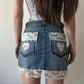 lace trim hearts mini skirt - S/M