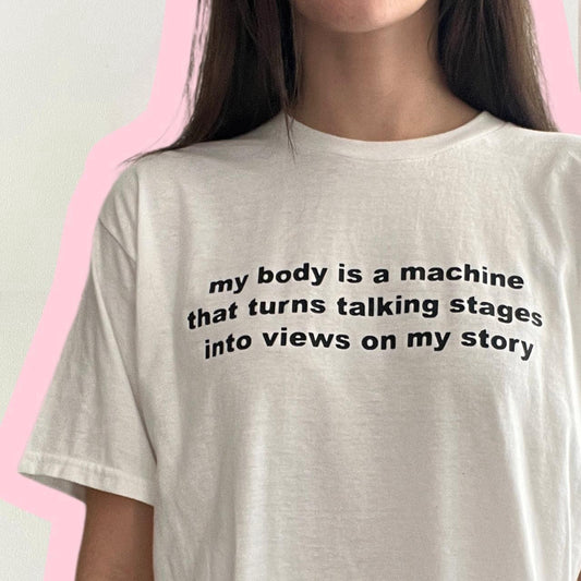 my body is a machine oversized tee - L