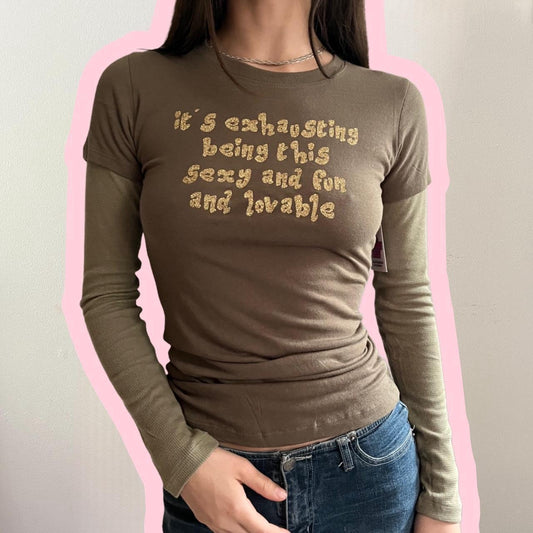it's exhausting layered long sleeve - S, L, XL, 2XL