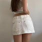 White Rhinestone Mini Skirt